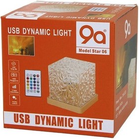 Resim Luz&pos Usb Kumandalı Rgb Su Desenli Mika Kristal Plastik Gece Lambası 9.5x9.5cmx11.5cm Çok Renkli 