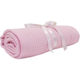 Resim Ezh Pamuklu 4 Kat Müslin Bebek Battaniyesi 120 X 110 Cm Pembe 