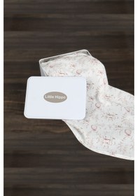 Resim Ayıcık Çok Amaçlı %100 Pamuk Müslin Örtü 100x120 + Kese Pembe 