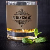Resim Erkeğe Hediye Vizon Deri Kaplama Viski Bardağı 