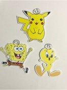 Resim Green Otomotiv Cam Süsleri Üçlü Takım Pikachu Sunger Bob Tweety 
