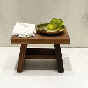 Resim Shark Anatolia Iroko Ahşap Banyo Taburesi Oturak Küçük Boy 