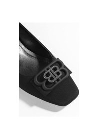 Resim Paris Shoes Paris Siyah Kadın Aksesuarlı Kısa Topuklu Ayakkabı A2-siyah Siyah 