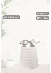 Resim Çöp Kovası Bas-çek Kapaklı Çöp Kutusu Banyo Çöp Kovası Beyaz 7 Litre Beyaz 