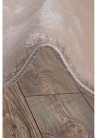 Resim Elite Vizon 100x100 Cm Yuvarlak Peluş Banyo Paspası Kaymaz Taban Vizon 