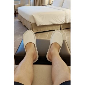 Resim Lugmo 10 Çift Otel Terlik, Overlok Terlik, Tek Kullanımlık Otel Terliği 