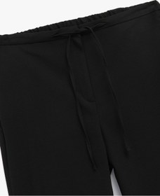 Resim Koton Normal Bel Beli Bağcıklı Düz Paça Pantolon Siyah 6wak40024pw Siyah 