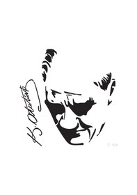 Resim Atatürk-3 Stencil Boyama Şablonu 30X30 Cm. Duvar Stencil. Fayans 