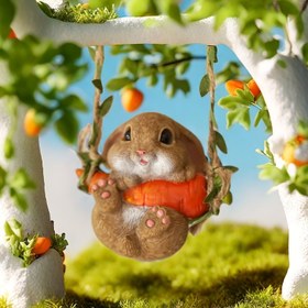 Resim Paskalya Tavşanı & Havuç Figürü - Büyüleyici Reçine Tavşan Masa Dekoru, Bahçe & Ev Aksesuarı İçin Mükemmel 