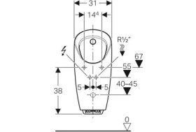 Resim Geberıt Pisuvar Komple Preda Entegre Kont. Elektrikli 116.072.00.1 