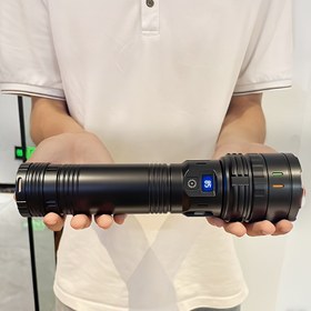 Resim 1 adet Açık Hava Acil Aydınlatma El Feneri, Kırmızı ve Mavi Yanıp Sönen Taşınabilir Aydınlatma Cihazı, Ultra Yüksek Parlaklık, Strap ile Birlikte Gelir, Kamp, Balıkçılık, Bisiklet ve Bakım Kullanımı İçin Uygun 