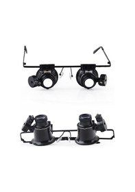 Resim Onarım Algılama Okuma Araçlarını İzlemek İçin Led Işık Optik Lensli 20x Gözlük Tarzı Büyüteç 