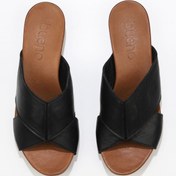 Resim Genel Markalar Shoes Siyah Deri Kadın Topuklu Terlik 01wn0402 