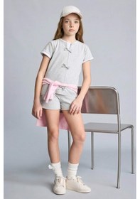 Resim Defacto Regular Fıt 2li Pijama Takımı Kız Çocuk H5514a826smgr28 Gri-gr28 