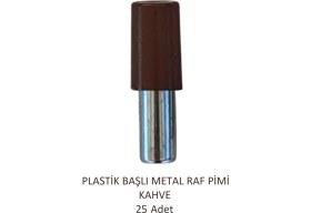 Resim Plastik Metal Başlı Raf Pimi Kahve 25 adet 