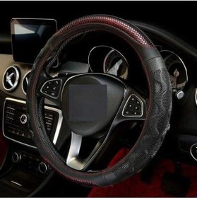 Resim Pazly Luks Pu Derı Dıreksiyon Kılfı Kıpkırmızı Uygun Kırmızı Siyah İç Halka Tutuşlu Sürüş Kırmızı 