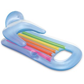 Resim Şişme Havuz Deniz Yatağı - Sultan Yatağı - Bardaklıklı - Mavi (58802EU) 