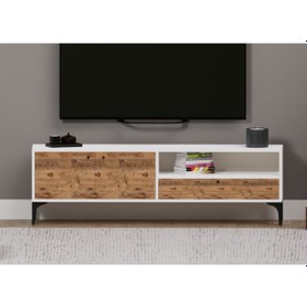 Resim Nova&odıon Orta Sehpa Ve Tv Ünitesi Ceviz&beyaz Afm 162 Beyaz - Ceviz 