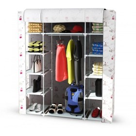 Resim PORMET Güçlendirilmiş Çelik Yapım Çelik Metal Profil Bez Dolap Istanbul Desenli 