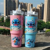 Resim Disney Stitch & Lilo 890ml Paslanmaz Çelik Seyahat Bardağı - Çift Duvarlı Vakumlu İzole, BPA-Free, Pipet ve Sızdırmaz Kapak Dahil, Stitch & Pua ile Sevimli Karikatür Tasarımı, Dış Mekan Aktiviteleri, Sporlar ve Tatil Hediyeleri için Mükemmel, Seyahat İçecekleri | Karakter Temalı Bardak | Paslanmaz Çelik Bardak 