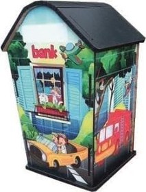 Resim Ahşap Ev Kumbara Araba Temalı 