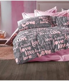 Resim DENİZLİ ÇEYİZ Tek Kişilik Çocuk Nevresim Takımı Love Pembe 