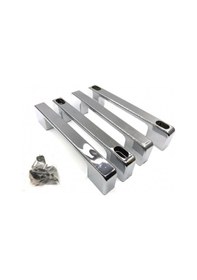 Resim Krom Duşakabin Kulp Seti 2 İç 2 Dış Çift Kapak Kulbu Plastik 