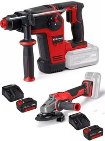 Resim Einhell TP-HD 18/26 Li Bl Akülü Pnömatik Matkap + Axxio 18/115 Q Avuç Taşlama 2x4.0ah Akülü Kömürsüz Set 