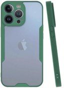 Resim Apple iPhone 13 Pro (6.1) Kılıf Renkli Silikon Kamera Lens Korumalı Şeffaf Parfe Kapak - Yeşil 