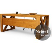 Resim Neiwel Duina Doğal Ahşap Ofis Ve Çalışma Masası x 80 x 220 Açık Ceviz 