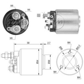 Resim ZM 12v Marş Otomatiği Valeo Tipi (3 DELİK) M6 Sağ 