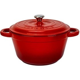 Resim Döküm Yuvarlak Tencere Döküm Demir Kapak New Serisi Çap 22cm. Kırmızı 