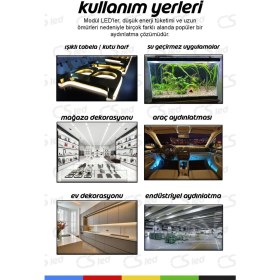 Resim Cs Led DC12V 1,5W 500 Adet Gün Işığı Tek Mercekli Modül LED Su Geçirmez Yapışkanlı Reklam Tabelası Dekoratif 