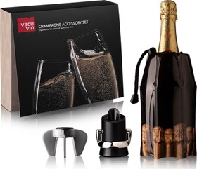 Resim 38899606 Şampanya Aksesuar Seti Şampanya Açacağı Soğutucu Servis Stopper Kutulu 