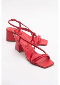 Resim Luvishoes Daisy Kırmızı Cilt Kadın Topuklu Ayakkabı Kırmızı 
