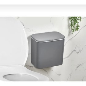 Resim TRUSTMODA 15 Litre Fonksiyonel Banyo Mutfak & Ofis Çöp Kovası - Askı Aparatlı-duvara Asılabilir-ergonomik Kapk 