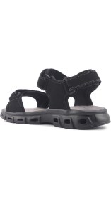 Resim Dockers by Gerli Siyah Erkek Sandalet Tekstil Malzemeden Düz Topuklu Rahat Model 
