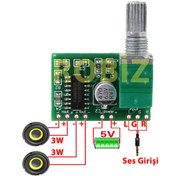 Resim ROBİZ Ses Kontrol Potlu Pam8403 5v Mini Ses Yükseltici Class D 2x3w Amfi Kartı Stereo Dijital 