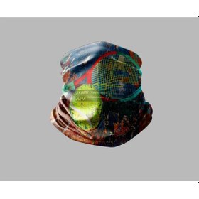 Resim Tenis Tasarımlı Motorcu Buff Maske Outdoor Boyunluk Unisex Bandana Siyah 