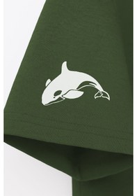 Resim Markapia Kadın Bisiklet Yaka Basic Düz Kısa Kollu T-shirt Haki 