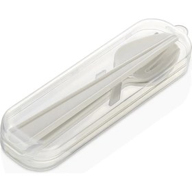 Resim Qlux Plastik Kaşık Çatal Bıçak Seti Kutulu Set Okul Kamp Piknik Sürekli Kullanım Çatal Kaşık Bıçak Seti 