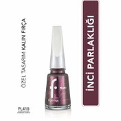 Resim Flormar Pearly Yoğun Pigmentli ve Sedef Yansımalı Oje PL418 Chrome Purple 