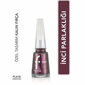 Resim Flormar Pearly Yoğun Pigmentli ve Sedef Yansımalı Oje PL418 Chrome Purple 
