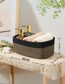 Resim 3'lü Bohem Sepet Düzenleyici Takımı - Siyah 