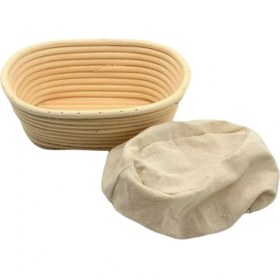 Resim Sagrado Oval Ekmek Mayalama Kanıtlama Sepeti Rattan Hamur Banneton Baget Brotform ARAÇLARI-17X12X6CM (Yurt Dışından) 