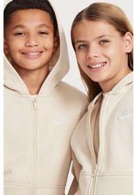 Resim Nike Sportswear Full-zıp Fermuarlı Kapişonlu Çocuk Sweatshirt Krem Krem 