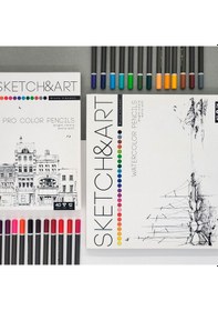 Resim Bruno Visconti "sketch&art" Profesyonel Kuru Boya Kalemi. 12 Renk. Metal Kutuda. 
