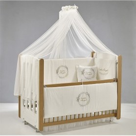 Resim Meltem Kids Mia Anne Yanı Ahşap Sallanır Beşik 60 x 120 CM (Naturel - Angel) Kahverengi 