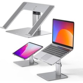 Resim Masa Için Ayarlanabilir Dizüstü Bilgisayar Standı Asansörlü Laptop Standı 10-17.3 Inç Yükseklik Ayarlı Sehpa 