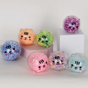 Resim 4 Adet Büyük Squishy Ayı Topları - Renkli Simli Duyusal Fidget Oyuncaklar Gençler & Yetişkinler İçin, İdeal Paskalya Sepeti Dolguları & Noel Hediyeleri, Eğlenceli Hediye Ürünleri|İfade Yüzlü Oyuncak|Sentetik Kauçuk Oyuncak 
